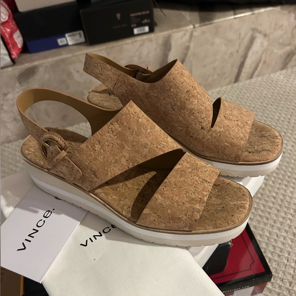 SOLD Vince wedge sandals size 9